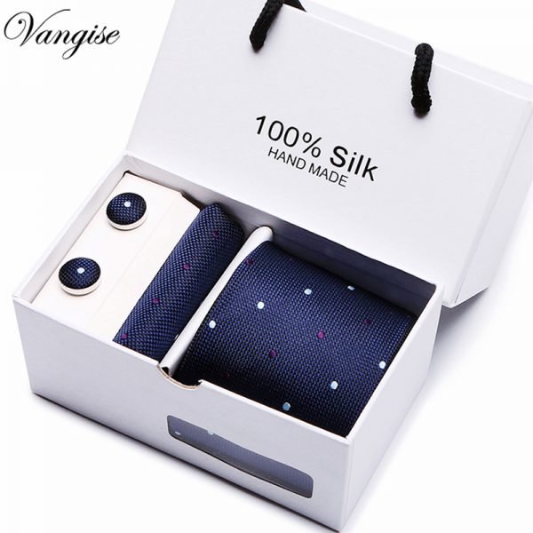 New Plaid  men ties set  Extra Long Size 145cm*8cm Necktie navy blue Paisley Silk Jacquard Woven Neck Tie Suit Wedding Party - Image 3