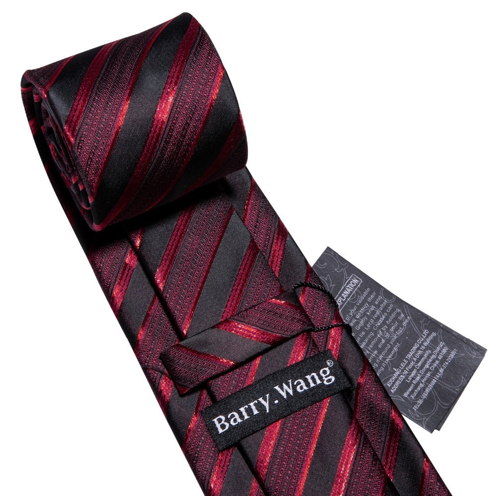 New Wedding Men Tie Red Striped Fashion Designer Ties For Men Business 8.5cm Dropshiiping Barry.Wang Groom Tie Kravat FA-5022 - Image 5