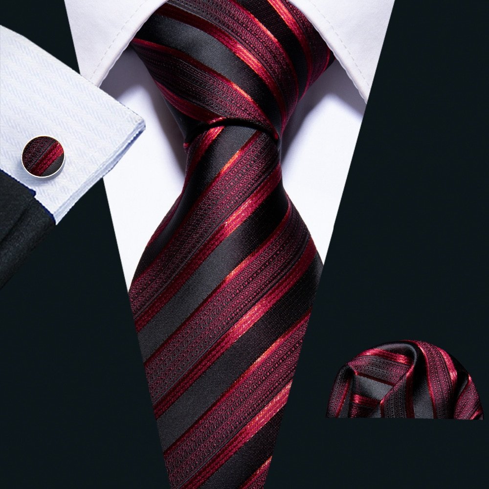 New Wedding Men Tie Red Striped Fashion Designer Ties For Men Business 8.5cm Dropshiiping Barry.Wang Groom Tie Kravat FA-5022