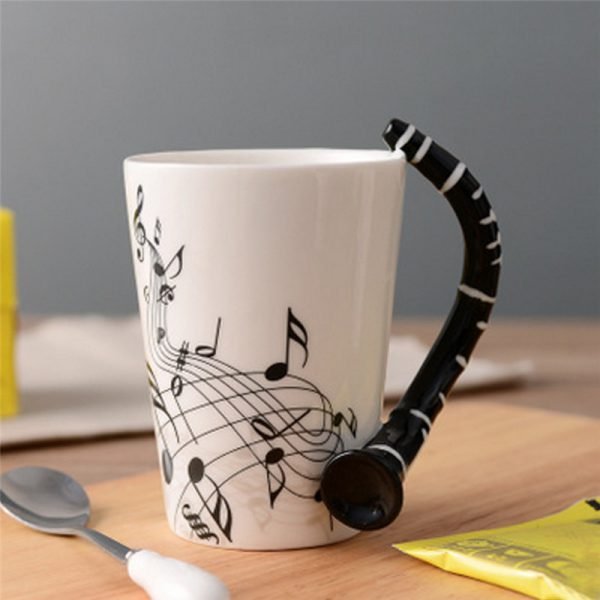 Novelty Guitar Ceramic Cup Personality Music Note Milk Juice Lemon Mug Coffee Tea Cup Home Office Drinkware Unique Gift - Image 4