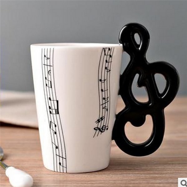 Novelty Guitar Ceramic Cup Personality Music Note Milk Juice Lemon Mug Coffee Tea Cup Home Office Drinkware Unique Gift - Image 6