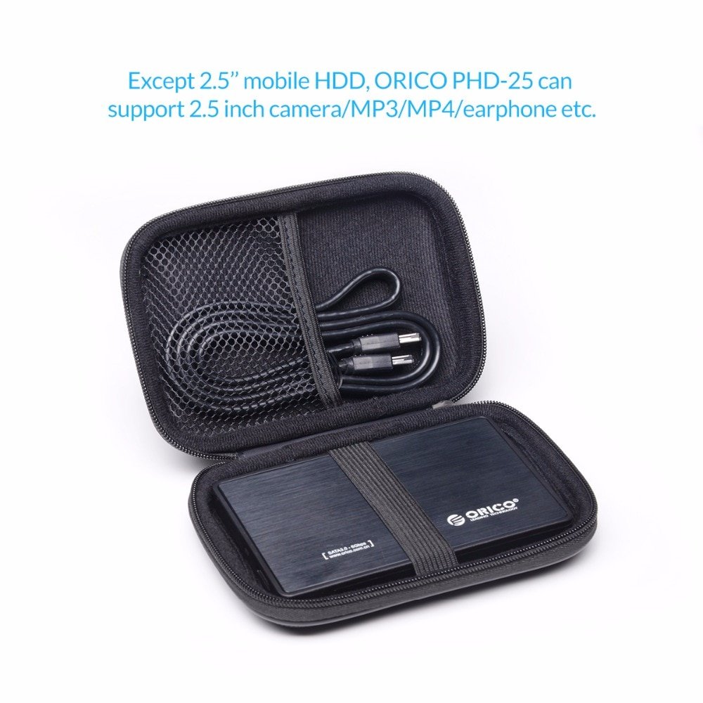 ORICO PHD-25 2.5 inch Portable External Hard Drive Protection Bag Dual Buffer Layer HDD Protector Case- Black - Image 2
