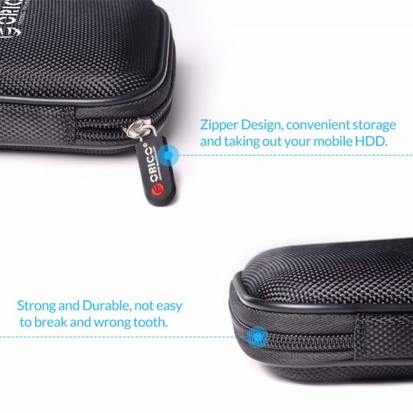 ORICO PHD-25 2.5 inch Portable External Hard Drive Protection Bag Dual Buffer Layer HDD Protector Case- Black - Image 3