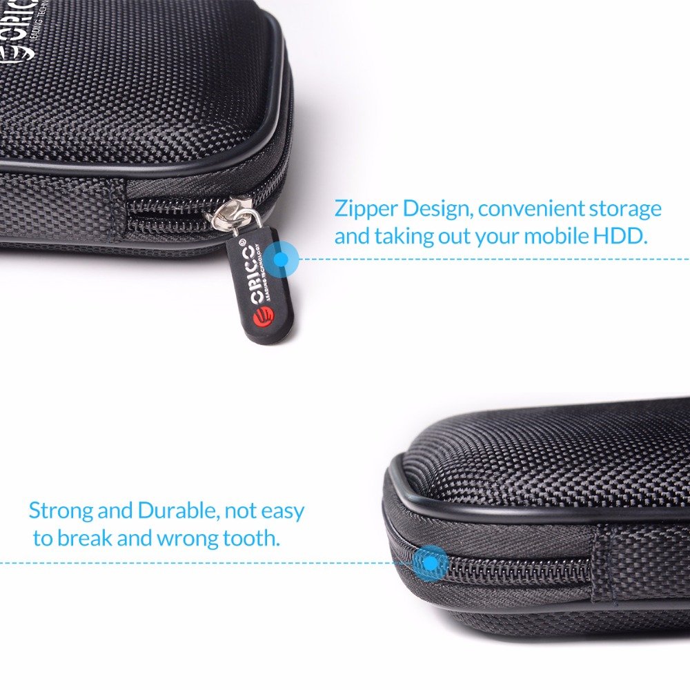 ORICO PHD-25 2.5 inch Portable External Hard Drive Protection Bag Dual Buffer Layer HDD Protector Case- Black - Image 3