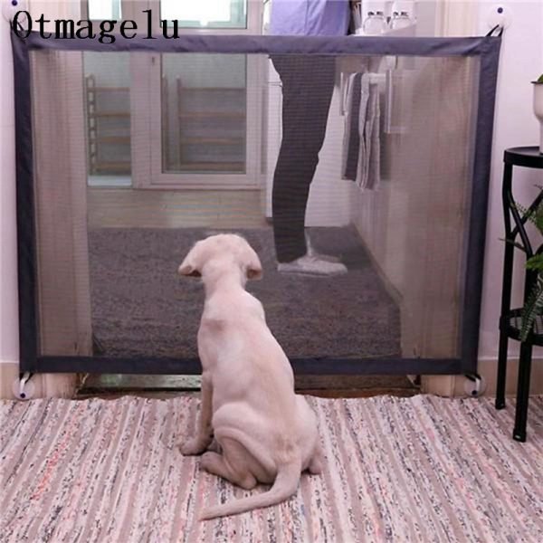 Pet Dog Fences Gate Folding Safety Pet Isolated Network Playpen For Dog Cat Baby Isolated Home Door Fence Cage Pet Accessories