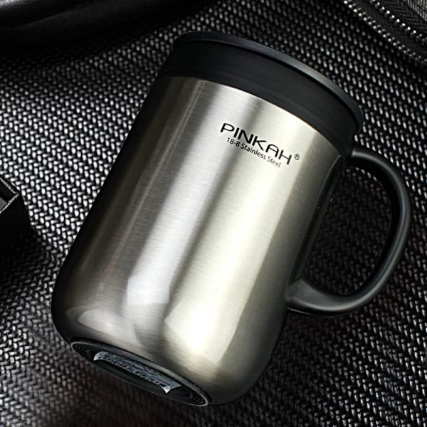 Pinkah 400ML 304 Stainless Steel Thermos Mugs Office Cup With Handle With Lid  Insulated Tea mug  Thermos Cup Office Thermoses - Image 3