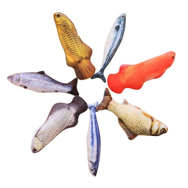 Plush Creative 3D Carp Fish Shape Cat Toy Gift Cute Simulation Fish Playing Toy For Pet Gifts Catnip Fish Stuffed Pillow Doll - Image 2