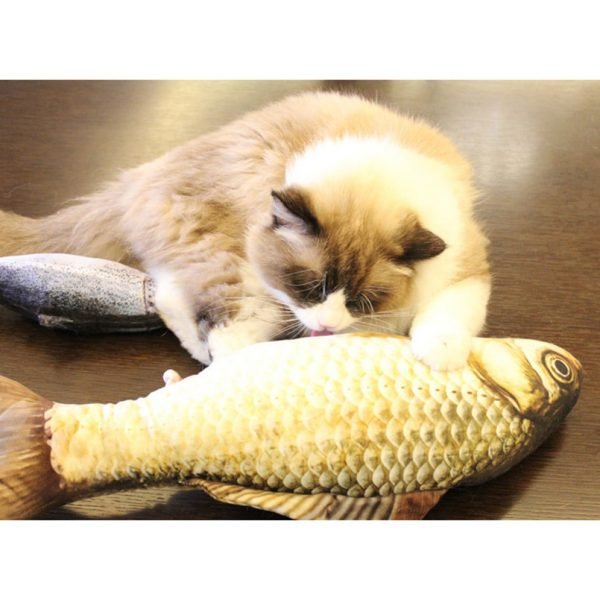 Plush Creative 3D Carp Fish Shape Cat Toy Gift Cute Simulation Fish Playing Toy For Pet Gifts Catnip Fish Stuffed Pillow Doll - Image 3