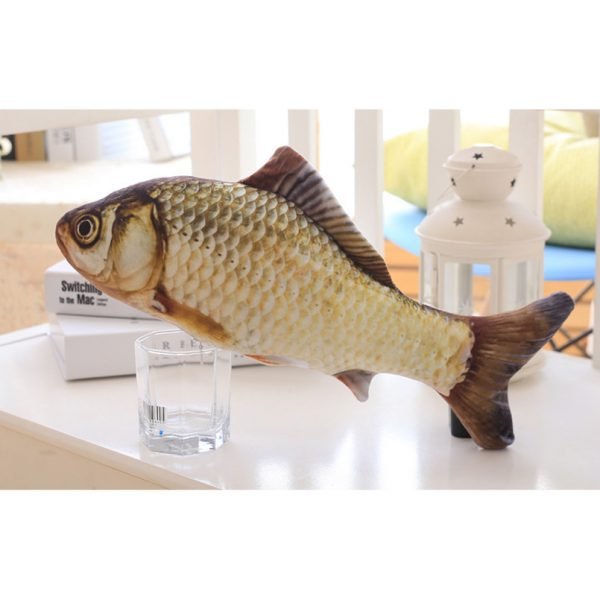 Plush Creative 3D Carp Fish Shape Cat Toy Gift Cute Simulation Fish Playing Toy For Pet Gifts Catnip Fish Stuffed Pillow Doll - Image 5