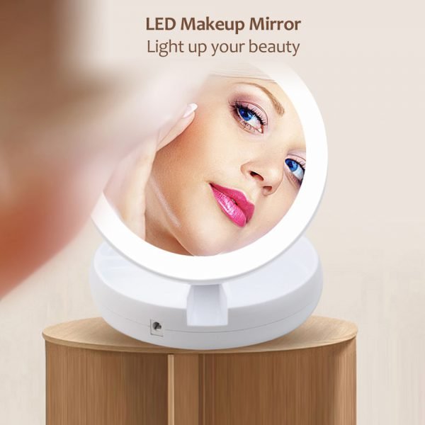 Portable LED Lighted Makeup Mirror Vanity Compact Make Up Pocket mirrors Vanity Cosmetic hand Mirror 10X Magnifying Glasses New - Image 4