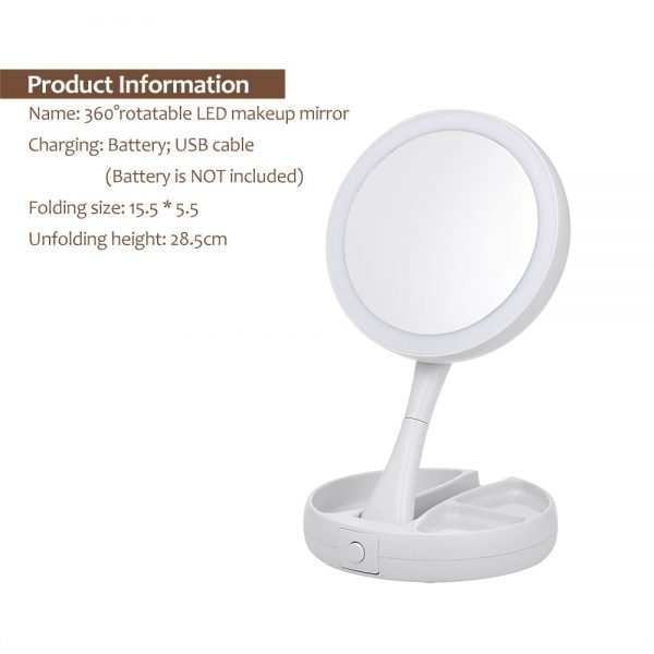 Portable LED Lighted Makeup Mirror Vanity Compact Make Up Pocket mirrors Vanity Cosmetic hand Mirror 10X Magnifying Glasses New - Image 6