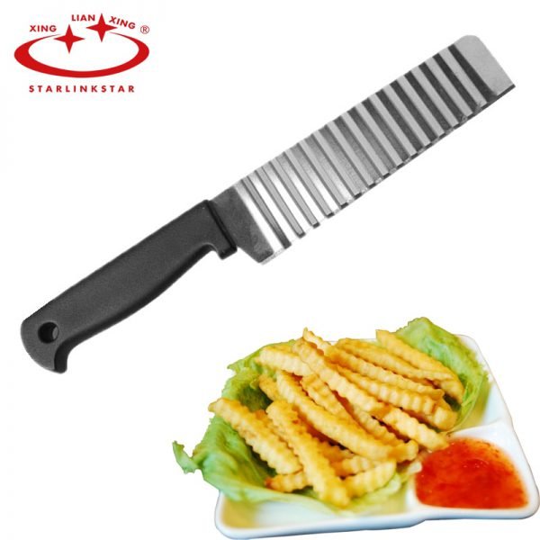 Potato French Fry Cutter Stainless Steel Kitchen Accessories Serrated Blade Easy Slicing Banana Fruits Potato Wave Knife Chopper