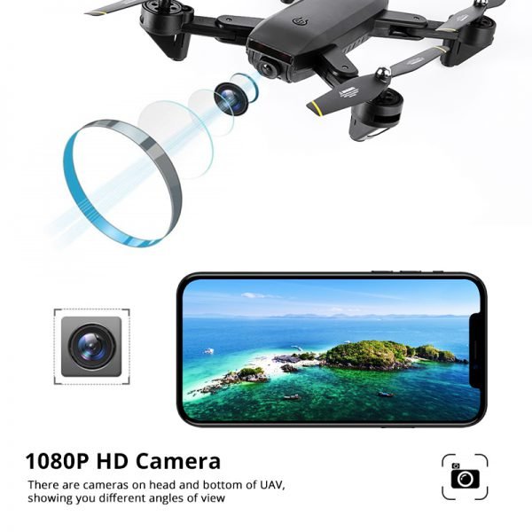 Professional Selfie Drone Optical Follow Me RC Quadcopter with Dual Camera HD 1080P FPV Helicopter VS VISUO XS809S SG700 E58 - Image 2