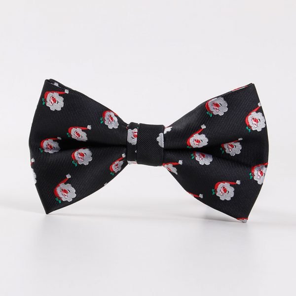 RBOCOTT Christmas Bow Tie Men's Fashion Black Bowtie Red For Festival Green Tree Santa Claus Snowflake Bow Ties For Accessories - Image 3