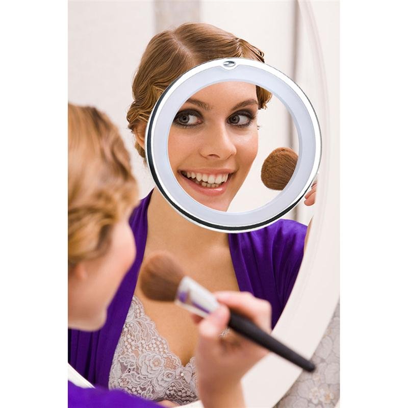 RUIMIO 7X Magnifying Makeup Mirror Cosmetic LED Locking Suction Cup Bright Diffused Light 360 Degree Rotating Cosmetic Makeup - Image 3