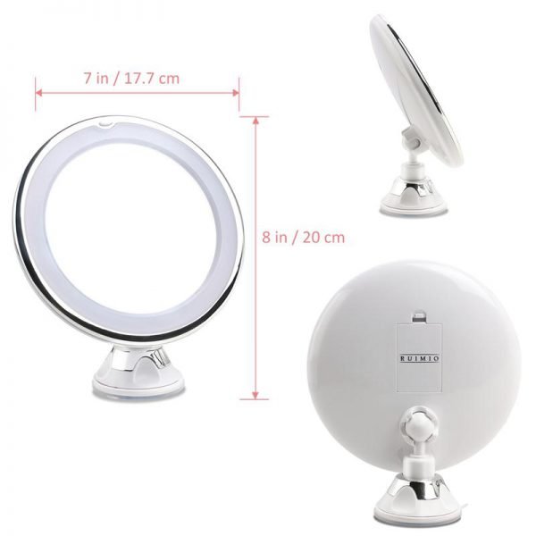 RUIMIO 7X Magnifying Makeup Mirror Cosmetic LED Locking Suction Cup Bright Diffused Light 360 Degree Rotating Cosmetic Makeup - Image 6