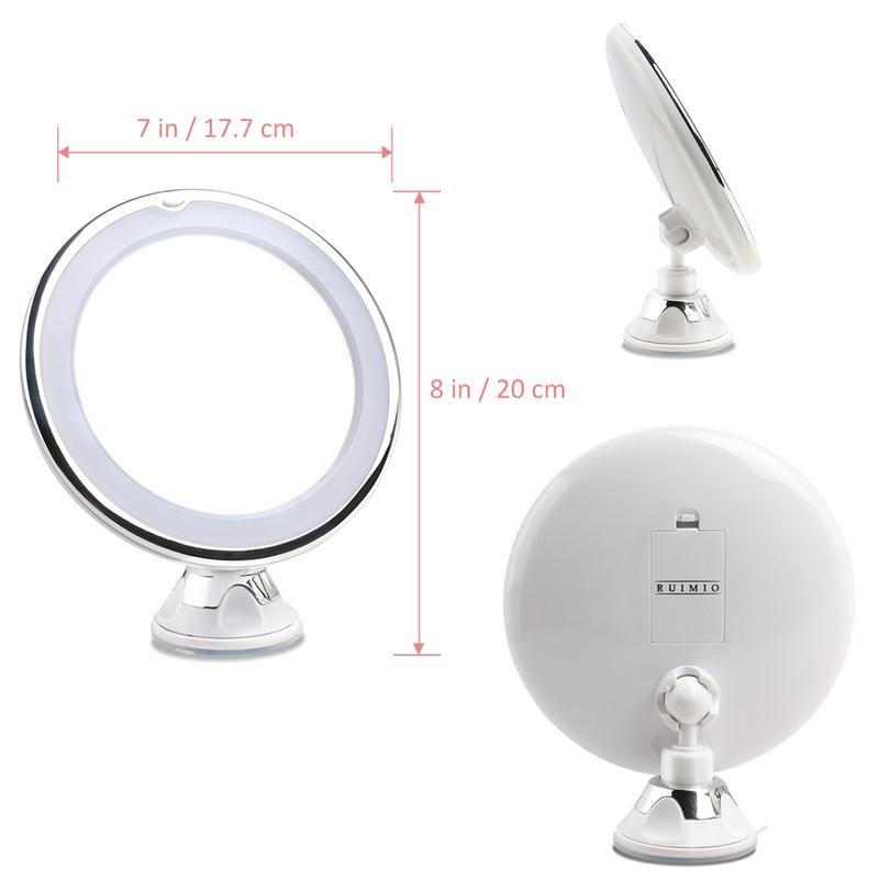 RUIMIO 7X Magnifying Makeup Mirror Cosmetic LED Locking Suction Cup Bright Diffused Light 360 Degree Rotating Cosmetic Makeup - Image 6