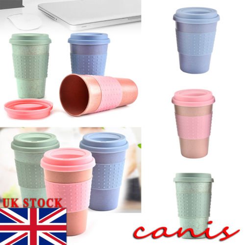 Reusable biodegradable Wheat Straw Ecoffee Cups Eco Friendly Travel Coffee Mugs 8oz 12oz 14oz - Image 3