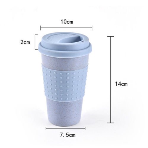 Reusable biodegradable Wheat Straw Ecoffee Cups Eco Friendly Travel Coffee Mugs 8oz 12oz 14oz - Image 5