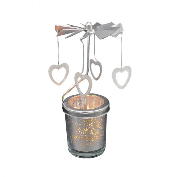 Romantic Rotary Spinning Tealight Candle Metal Tea Light Holder Carousel Home Decoration - Image 4
