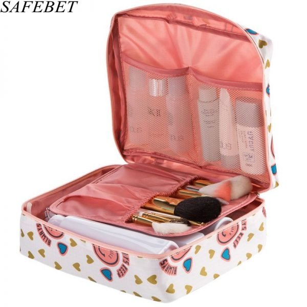 SAFEBET Brand Women Cosmetic Bag Multifunction Organizer Waterproof Portable Makeup Bag Travel Necessity Beauty Case Wash Pouch