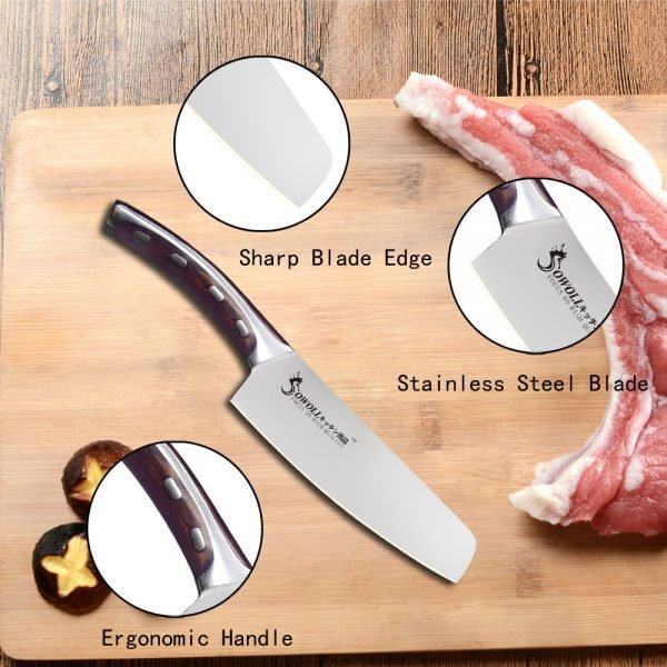 SOWOLL Brand 4cr14mov Stainless Steel Blade Single 6" Chef Knife Resin Fibre Handle Kitchen Knife Unique Design Cooking Tools - Image 2