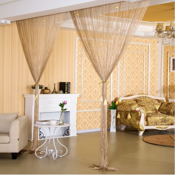 Shiny Tassel Silver Line String Curtain 300*290cm&100x200cm Fashion Valance Living Room Divider Wedding DIY Home Decoration - Image 2