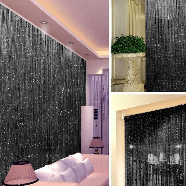 Shiny Tassel Silver Line String Curtain 300*290cm&100x200cm Fashion Valance Living Room Divider Wedding DIY Home Decoration - Image 3