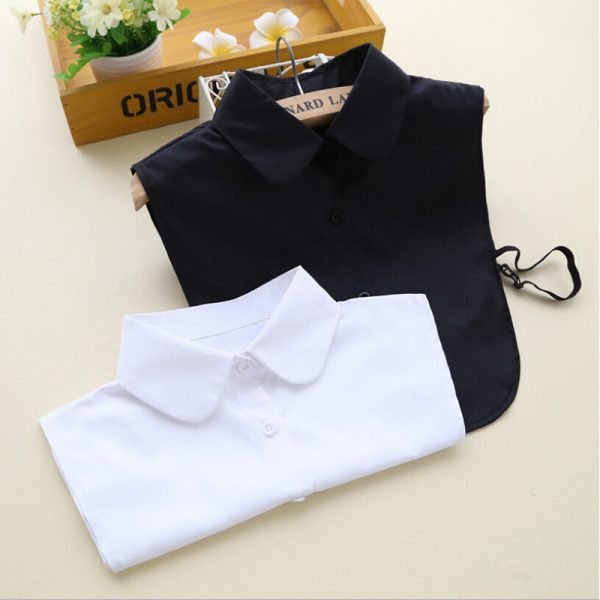 Shirt Fake Collar White & Black Tie Vintage Detachable Collar False Collar Lapel Blouse Top Women Clothes Accessories - Image 2