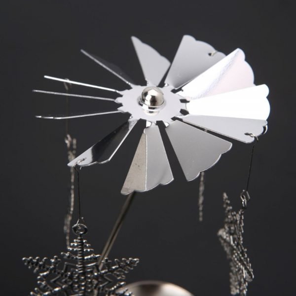 Snowflake Fluttering Shape Romantic Rotation Candlestick Candle Holders Table Desk Decor Holiday Navidad Christmas Gift for Home - Image 4