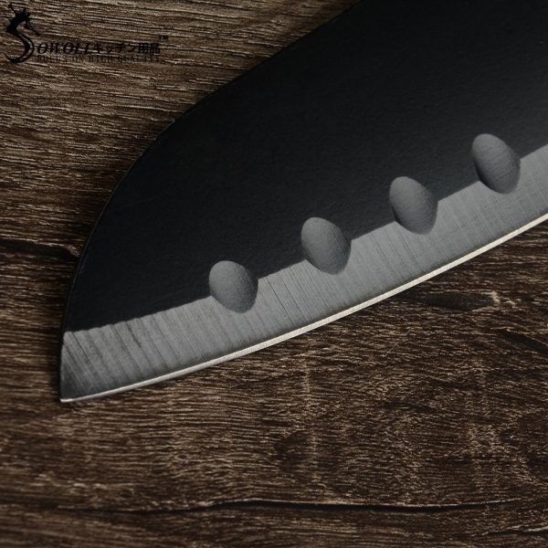 Sowoll Fashion Black Stainless Steel Kitchen Knife Set Germany Steel Ultra Sharp Blade Kitchen Knive 7Cr17 Kitchen Tools 6 PCS - Image 3