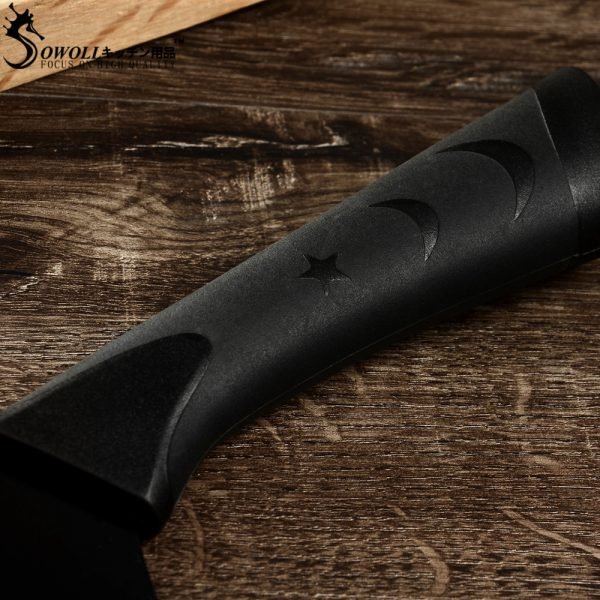 Sowoll Fashion Black Stainless Steel Kitchen Knife Set Germany Steel Ultra Sharp Blade Kitchen Knive 7Cr17 Kitchen Tools 6 PCS - Image 6