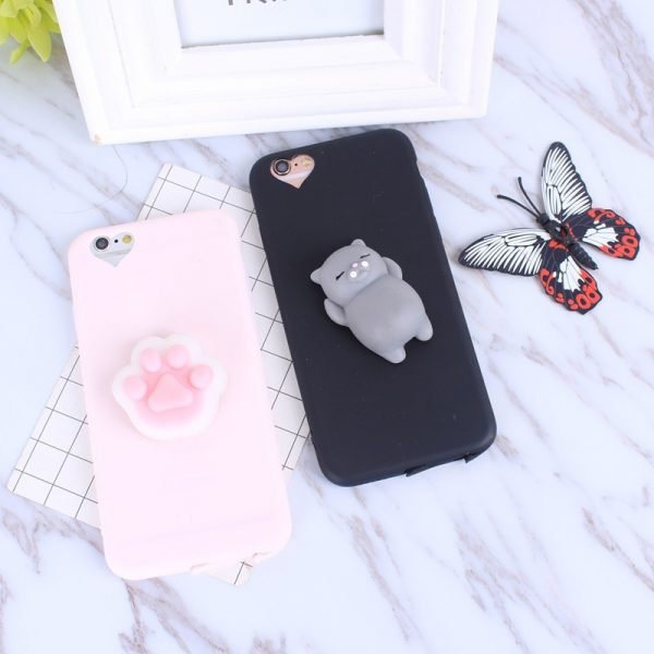 Squishy Cat Soft Phone Case for iPhone 5s SE 6 6s Cute Case for iPhone 8 7 6s 8 plus 3D Doll Phone Accessories Capa NEW - Image 2