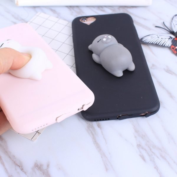 Squishy Cat Soft Phone Case for iPhone 5s SE 6 6s Cute Case for iPhone 8 7 6s 8 plus 3D Doll Phone Accessories Capa NEW - Image 4