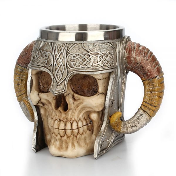 Stainless Steel Skull Mug Viking Ram Horned Pit Lord Warrior Beer Stein Tankard Coffee Mug Tea Cup Halloween Bar Drinkware Gift - Image 4