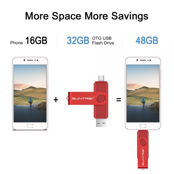 Sunstrsi USB Flash Drive for Android Smart Phone 64GB pen drive 32GB OTG pendrive Metal usb flash 16GB OTG usb stick 8GB USB 2.0 - Image 4