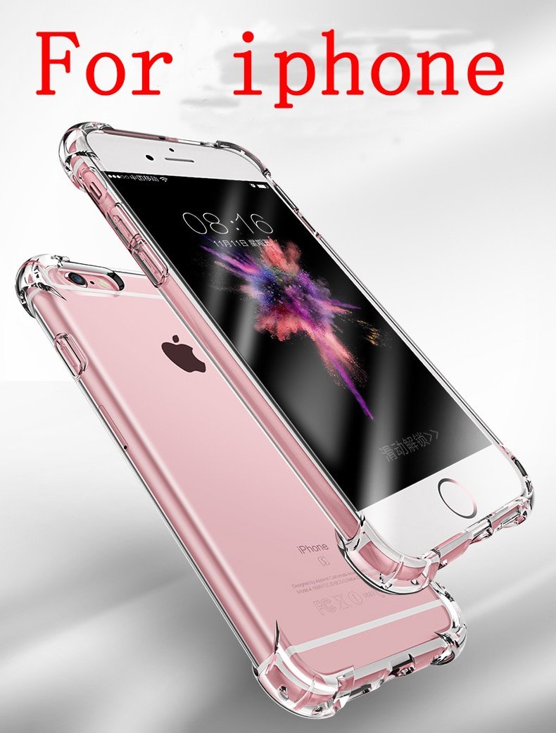 Super Shockproof Clear Soft Case for iPhone 5 5S SE 6 7 8 Plus 6SPlus 7Plus 8Plus X S R MAX Silicon Luxury Cell Phone Back Cover - Image 2