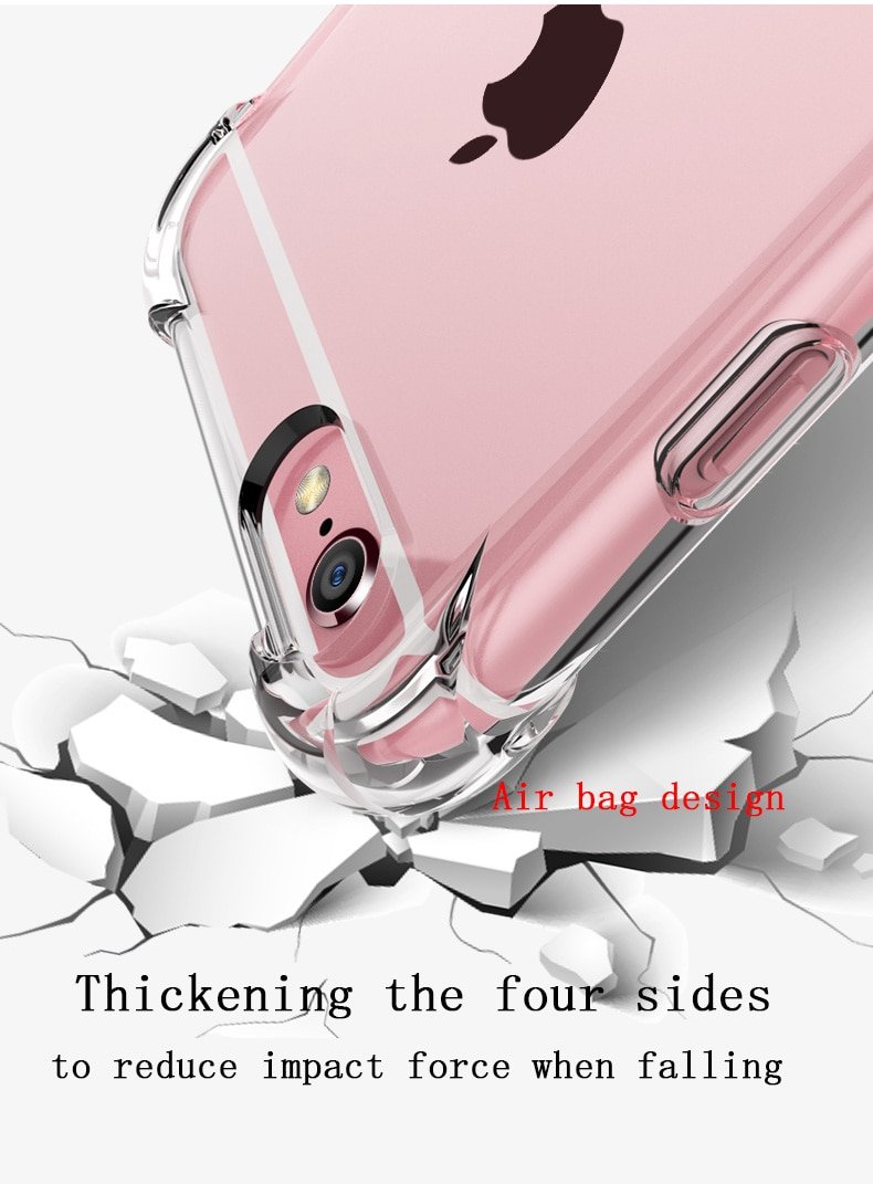 Super Shockproof Clear Soft Case for iPhone 5 5S SE 6 7 8 Plus 6SPlus 7Plus 8Plus X S R MAX Silicon Luxury Cell Phone Back Cover - Image 4
