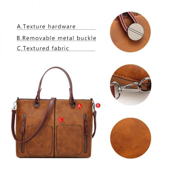 Tinkin Vintage Shoulder Bag Female Causal Totes for Daily Shopping - Image 5