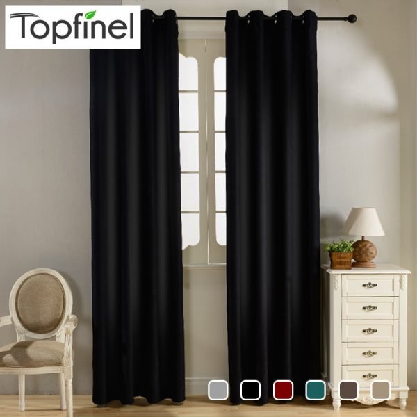 Topfinel Modern Solid Velvet Blackout Curtains for Living Room Bedroom Luxury Black Out Curtains Thick Thermal Night Curtain