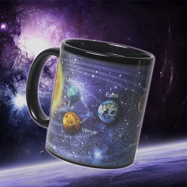 Transhome Creative Color Changing Mug Porcelain Mug Ceramic Solar Magic Coffee Cup Travel Coffee Mugs Portable Tea Cup 380ml - Image 2