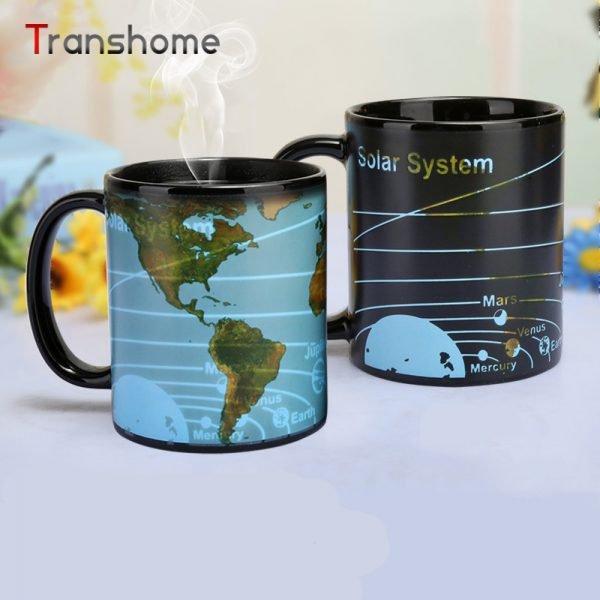 Transhome Creative Color Changing Mug Porcelain Mug Ceramic Solar Magic Coffee Cup Travel Coffee Mugs Portable Tea Cup 380ml - Image 5