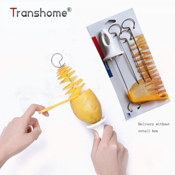 Transhome Potato Spiral Cutter Slicer Spiral Potato Chips PRESTO 4spits Potato Tower Making Twist Shredder Cooking Tools