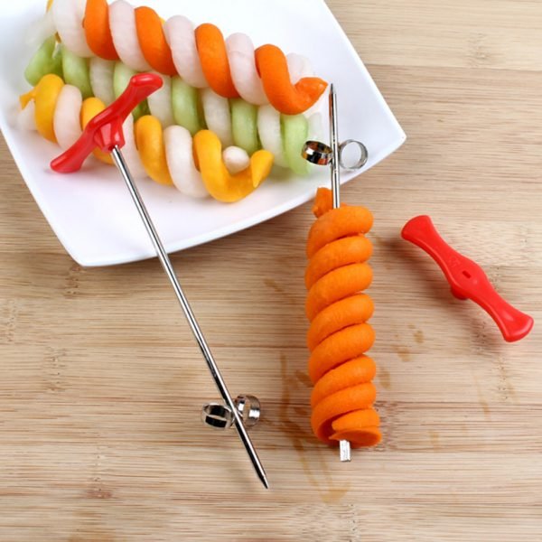 UPORS Vegetables Spiral Knife Carving Tool Potato Carrot Cucumber Salad Chopper Manual Spiral Screw Slicer Cutter Spiralizer - Image 4