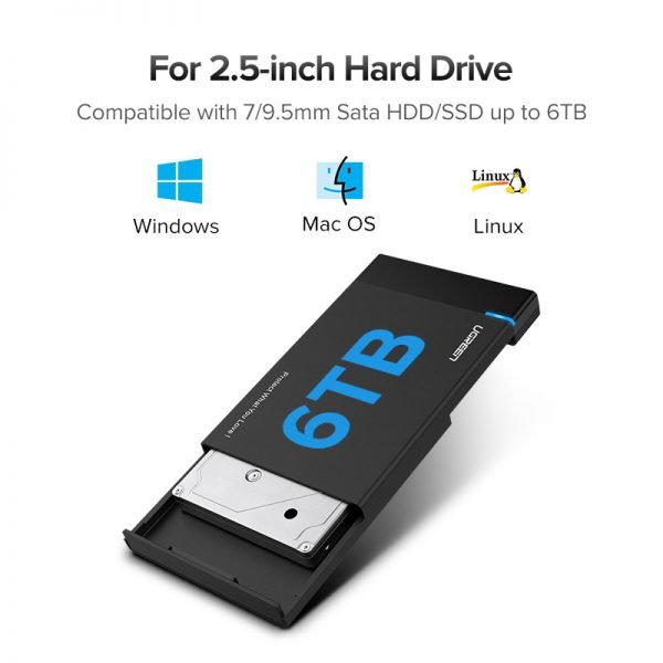 Ugreen HDD Case 2.5 SATA to USB 3.0 Adapter Hard Drive Enclosure for SSD Disk HDD Box Type C 3.1 Case HD External HDD Enclosure - Image 4