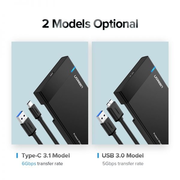 Ugreen HDD Case 2.5 SATA to USB 3.0 Adapter Hard Drive Enclosure for SSD Disk HDD Box Type C 3.1 Case HD External HDD Enclosure - Image 6