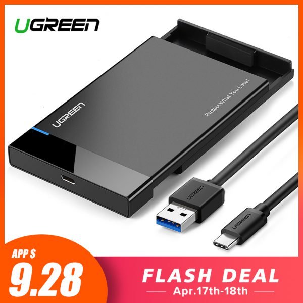 Ugreen HDD Case 2.5 SATA to USB 3.0 Adapter Hard Drive Enclosure for SSD Disk HDD Box Type C 3.1 Case HD External HDD Enclosure