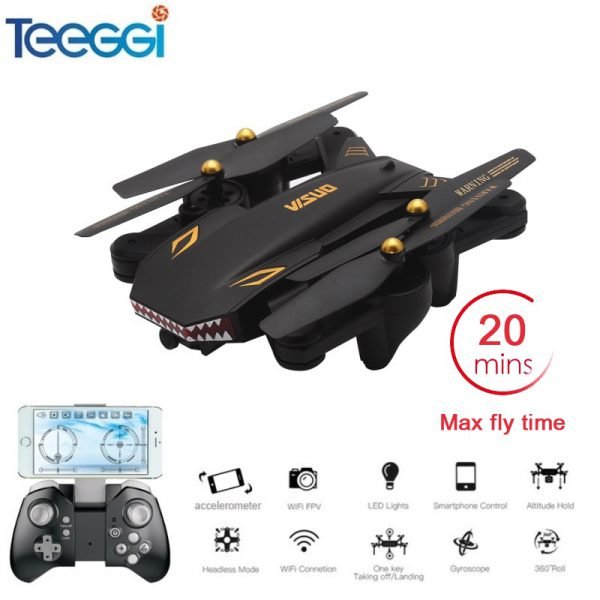VISUO XS809S Foldable Selfie Drone with Wide Angle 2MP HD Camera WiFi FPV XS809HW Upgraded RC Quadcopter Helicopter Mini Dron