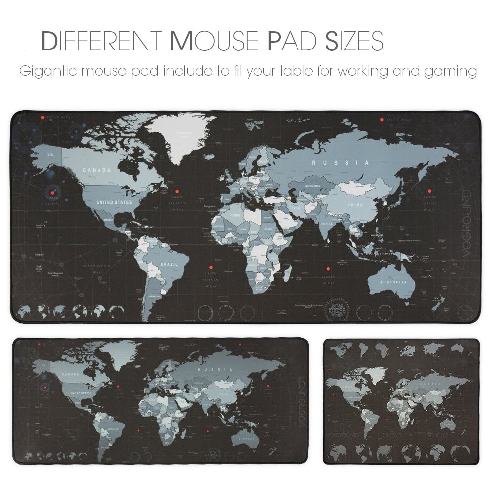 VOGROUND Large Mouse Pad New World Map Gaming Mousepad Anti-slip Locking Edge Waterproof Natural Rubber Desk Mouse Mat for Game - Image 2