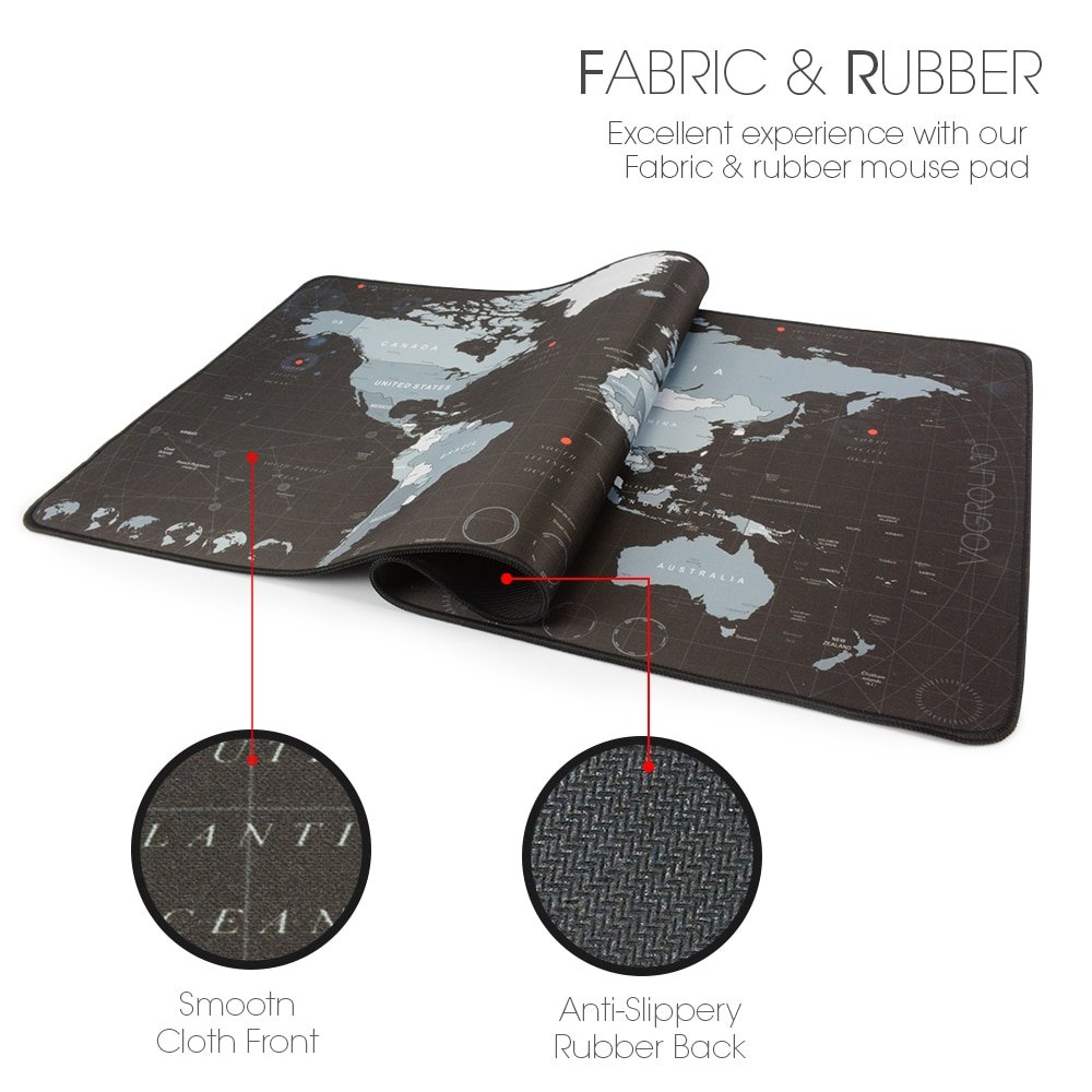 VOGROUND Large Mouse Pad New World Map Gaming Mousepad Anti-slip Locking Edge Waterproof Natural Rubber Desk Mouse Mat for Game - Image 3